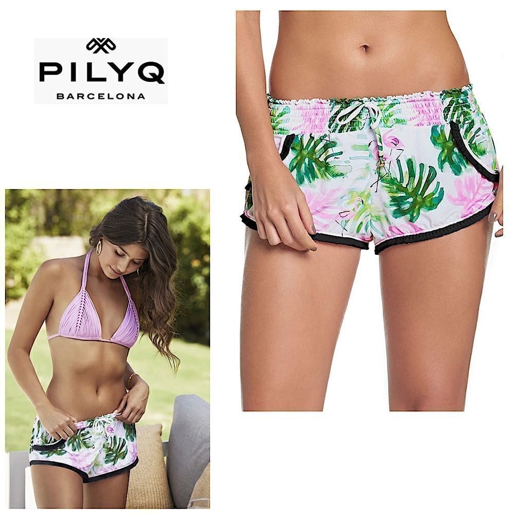 New. PILYQ flamingo coverup shorts. XS/S. NWT